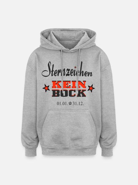 Sternchen Kein Bock Jahreskalender - Oversized Unisex Hoodie - Grau meliert