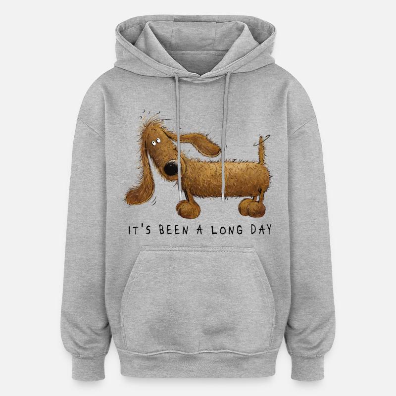 Drôle teckel teckel dictons cadeau - Sweat à capuche oversize unisexe - gris chiné