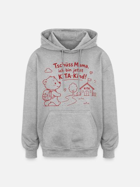 KITA-Abenteuer mit Teddy - Oversized Unisex Hoodie - Grau meliert