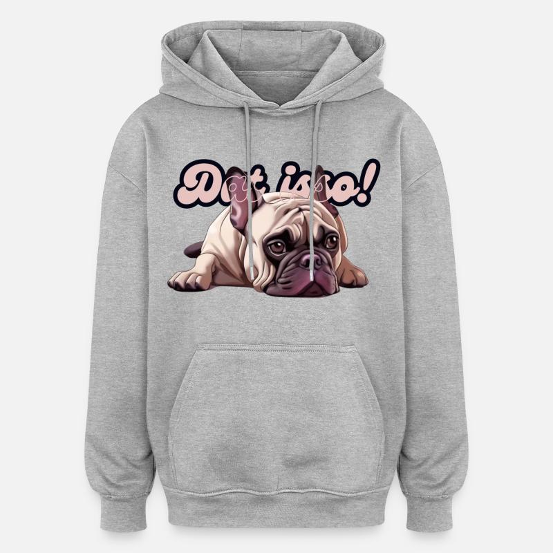 Hunde im Ruhrpott, Dat isso - Oversized Unisex Hoodie - Grau meliert