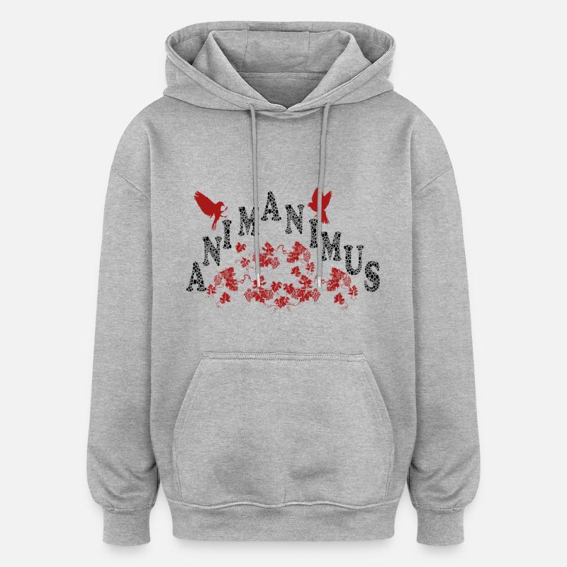 anima-animus - Sweat à capuche oversize unisexe - gris chiné