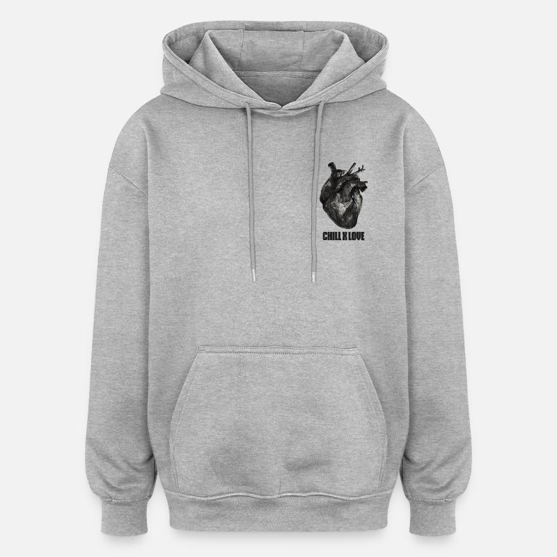 Amour froid - Sweat à capuche oversize unisexe - gris chiné