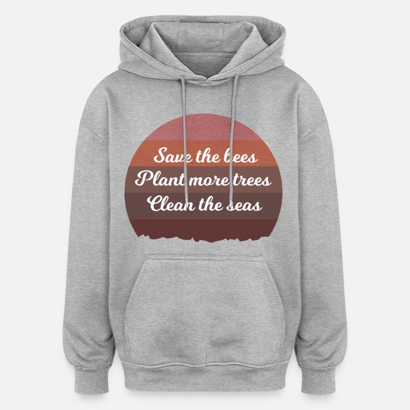 climat - Sweat à capuche oversize unisexe - gris chiné