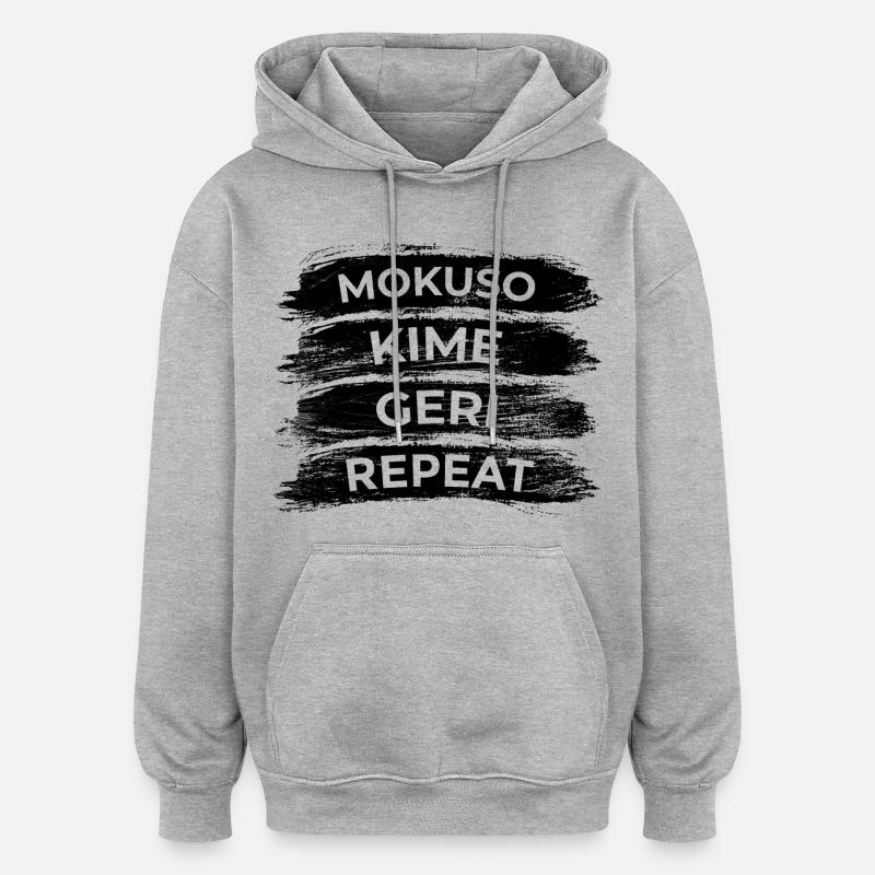 Techniques de karaté - Sweat à capuche oversize unisexe - gris chiné