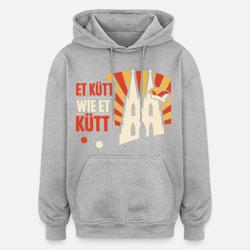 Karneval Köln Alaaf Geschenk Lustig - Oversized Unisex Hoodie - Grau meliert