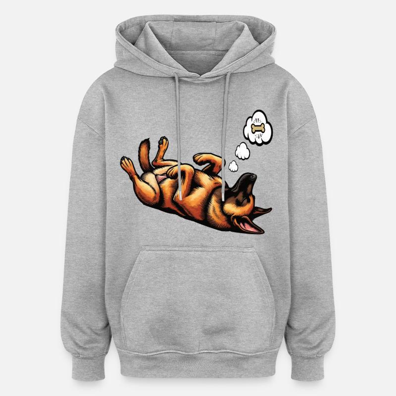 Berger Belge Malinois Propriétaire Malinois - Sweat à capuche oversize unisexe - gris chiné