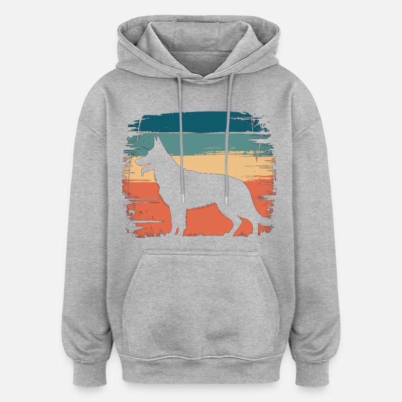 Dingo Animal Dog Sauvage Australien Design - Sweat à capuche oversize unisexe - gris chiné