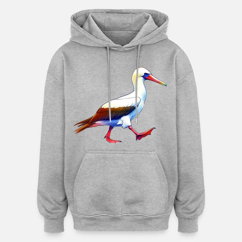Nazca booby gift - Oversized Unisex Hoodie - heather grey