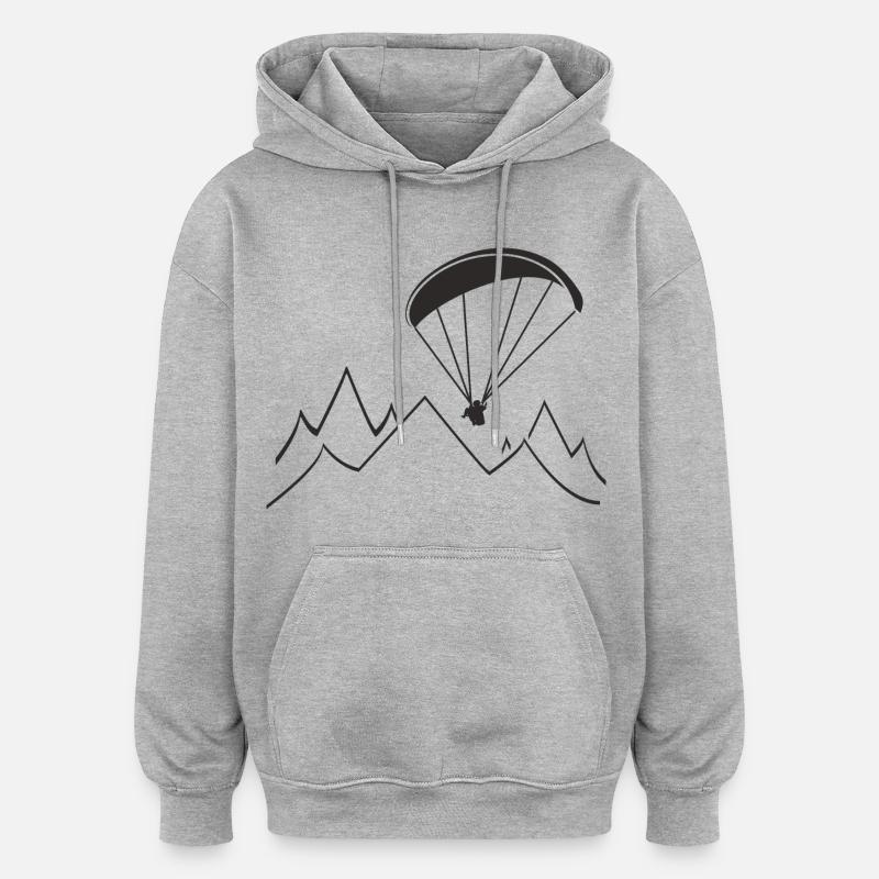 gleitschirm fliegen - Sweat à capuche oversize unisexe - gris chiné