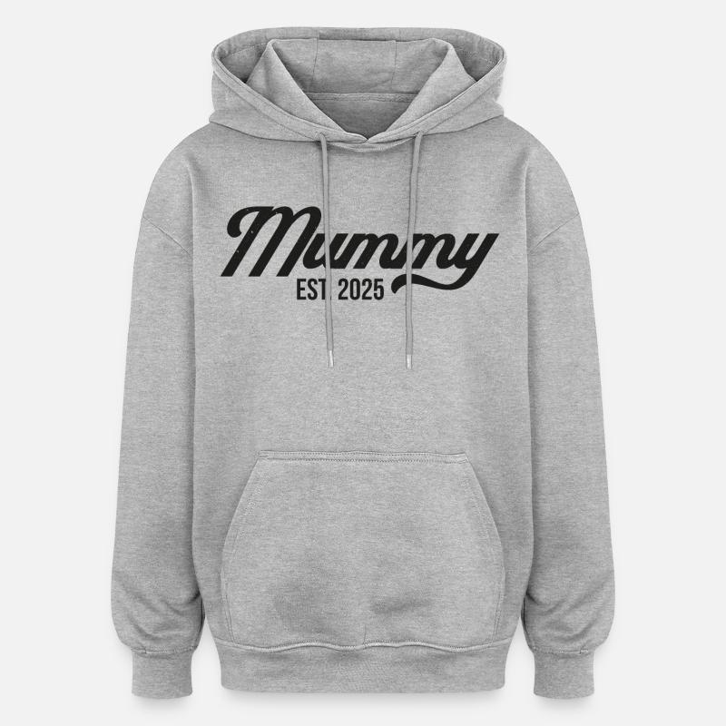 Momie Est 2025 - Sweat à capuche oversize unisexe - gris chiné