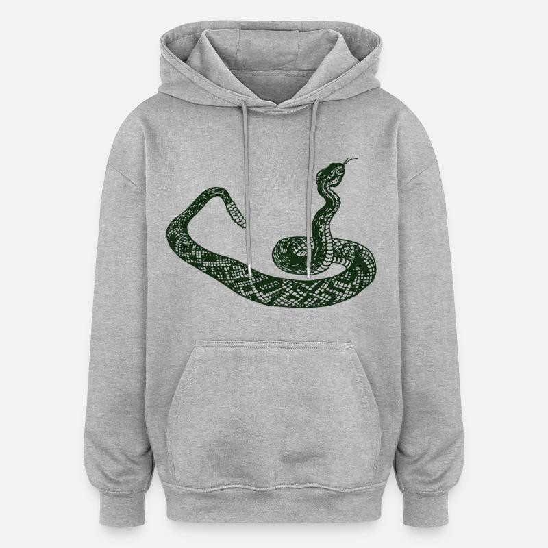 serpent à sonnette - Sweat à capuche oversize unisexe - gris chiné