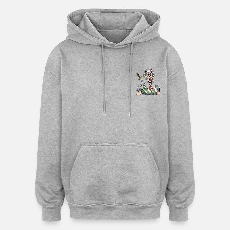 be crazy by Joker - Sweat à capuche oversize unisexe - gris chiné
