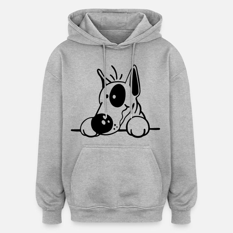 Cute Bull Terrier - Sweat à capuche oversize unisexe - gris chiné