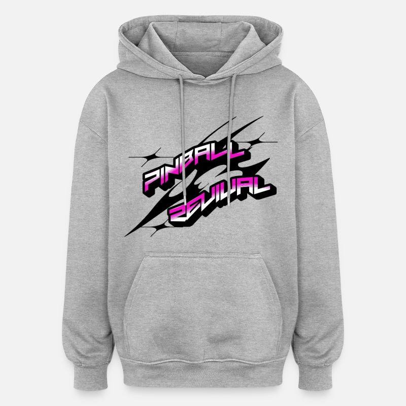 Renaissance du flipper Neon Rétro - Sweat à capuche oversize unisexe - gris chiné