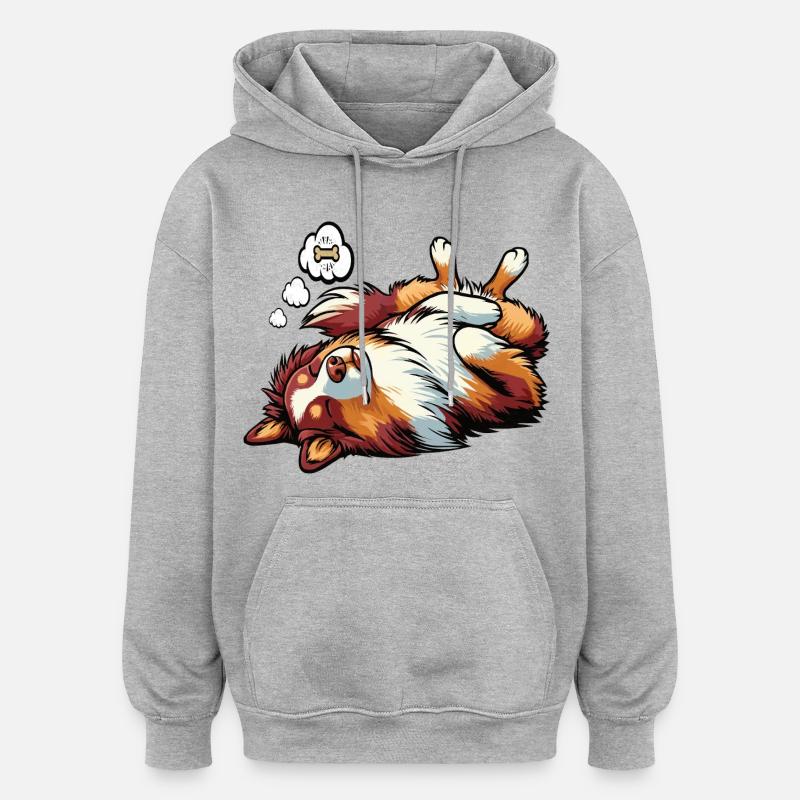 Berger australien Aussie Aussie Propriétaires Aussies - Sweat à capuche oversize unisexe - gris chiné