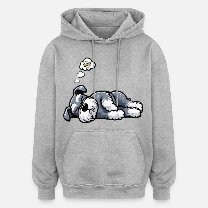 Schnauzer géant Schnauzer Propriétaire de Schnauzer - Sweat à capuche oversize unisexe - gris chiné