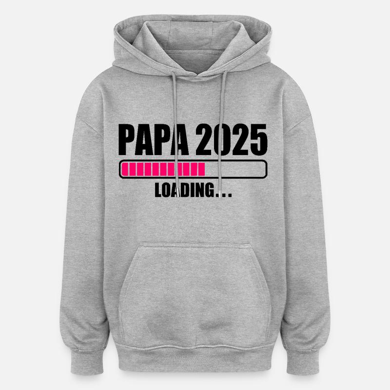 Papa 2025 - Sweat à capuche oversize unisexe - gris chiné