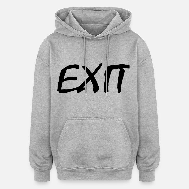 Exit - Oversized Unisex Hoodie - Grau meliert