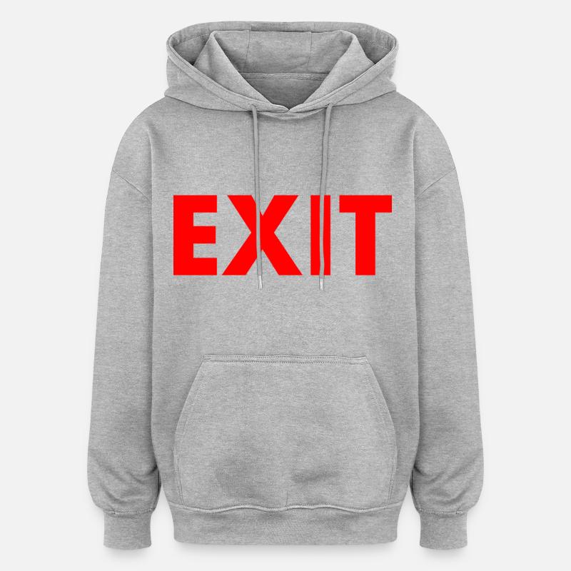 Exit - Oversized Unisex Hoodie - heather grey