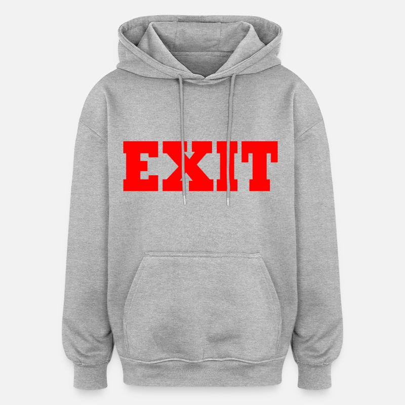 Exit - Oversized Unisex Hoodie - heather grey