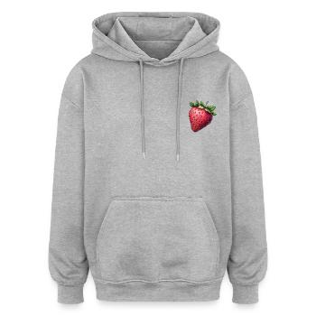 strawberry - Oversized Unisex Hoodie - Grau meliert - Vorne - Noah (186cm)