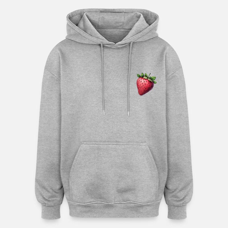 Fraise - Sweat à capuche oversize unisexe - gris chiné
