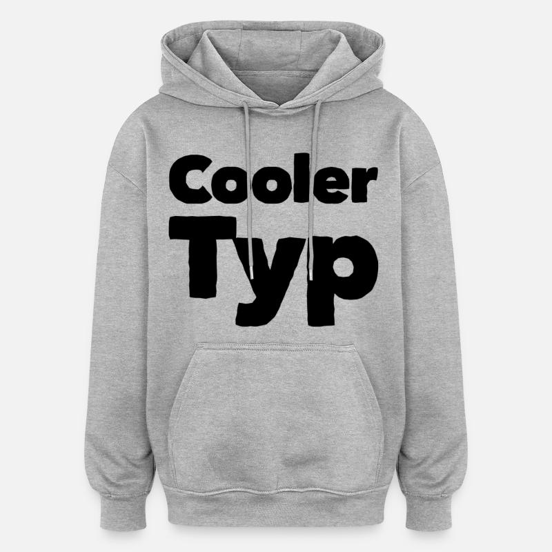 mec cool - Sweat à capuche oversize unisexe - gris chiné