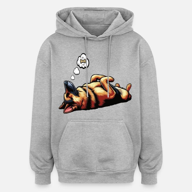 Deutscher Schäferhund Schäferhunde Schäferhunde - Oversized Unisex Hoodie - Grau meliert