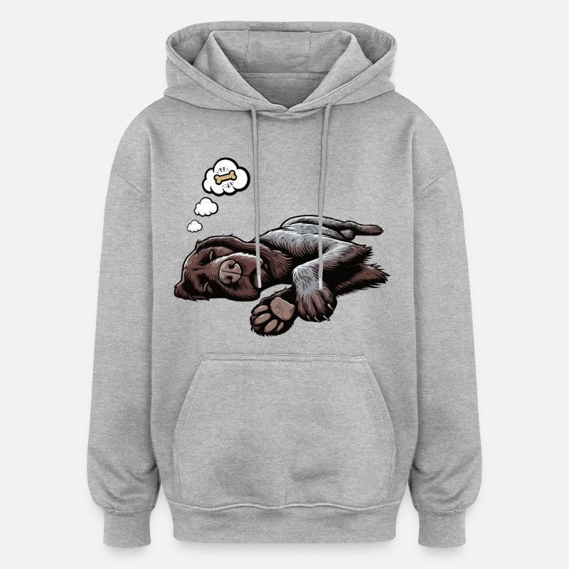 Deutsch Drahthaar Deutsch-Drahthaar Besitzer - Oversized Unisex Hoodie - Grau meliert