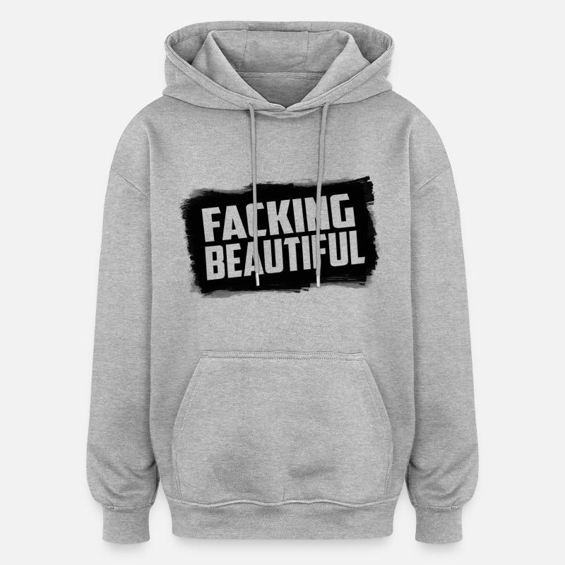 Facking Belle - Sweat à capuche oversize unisexe - gris chiné