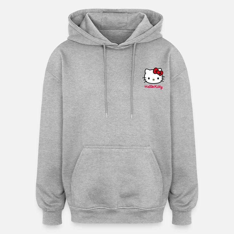 Hello Kitty Classique Portrait - Sweat à capuche oversize unisexe - gris chiné