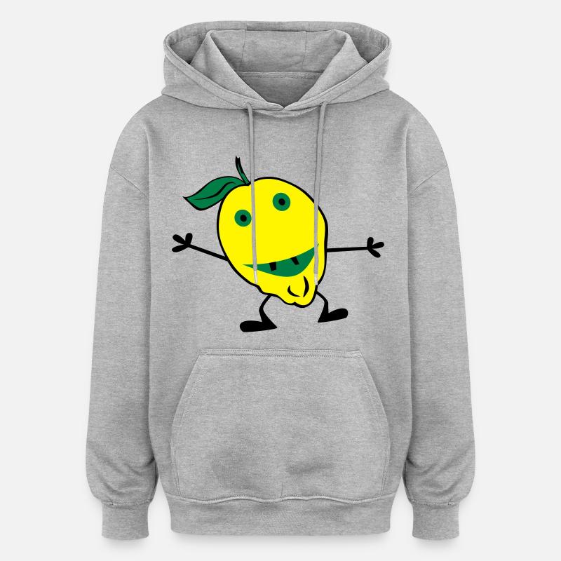 Zitronen Mann - Oversized Unisex Hoodie - Grau meliert