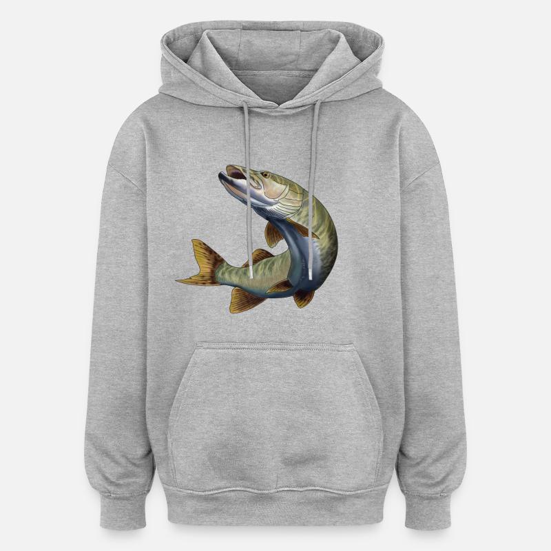 Pike - Sweat à capuche oversize unisexe - gris chiné