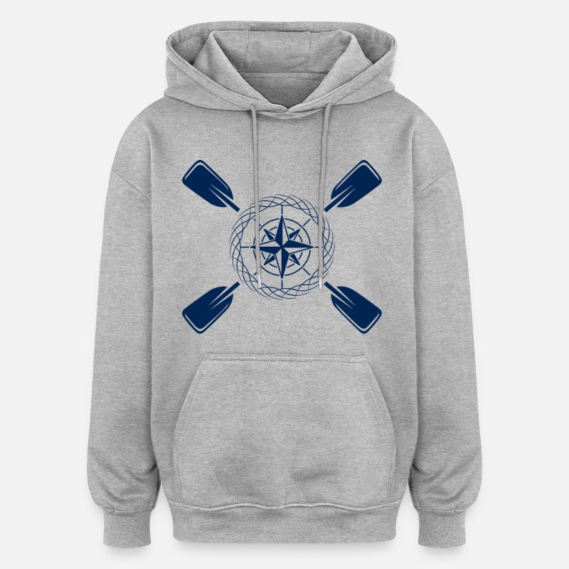 Paddel & Kompass - Oversized Unisex Hoodie - Grau meliert