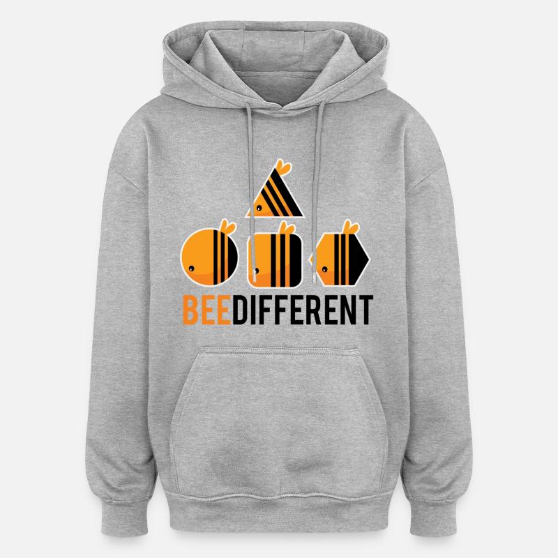 Abeille différente - Sweat à capuche oversize unisexe - gris chiné