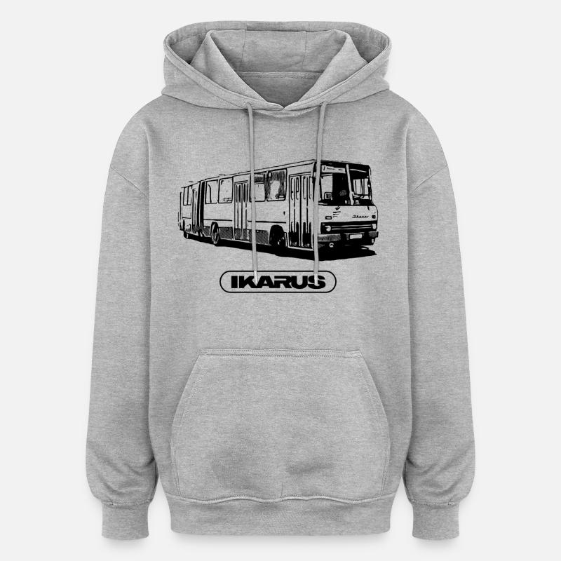 IKARUS 280 - Autobus - Omnibus - Sweat à capuche oversize unisexe - gris chiné