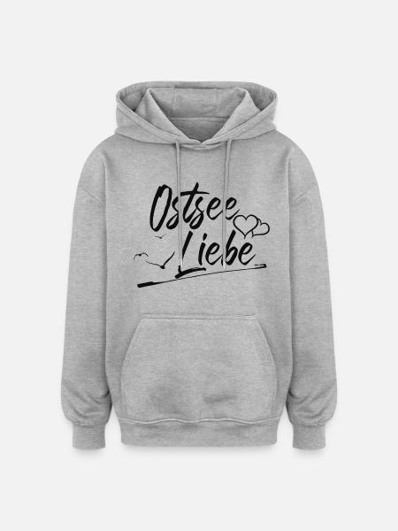 Ostsee Liebe - Oversized Unisex Hoodie - Grau meliert