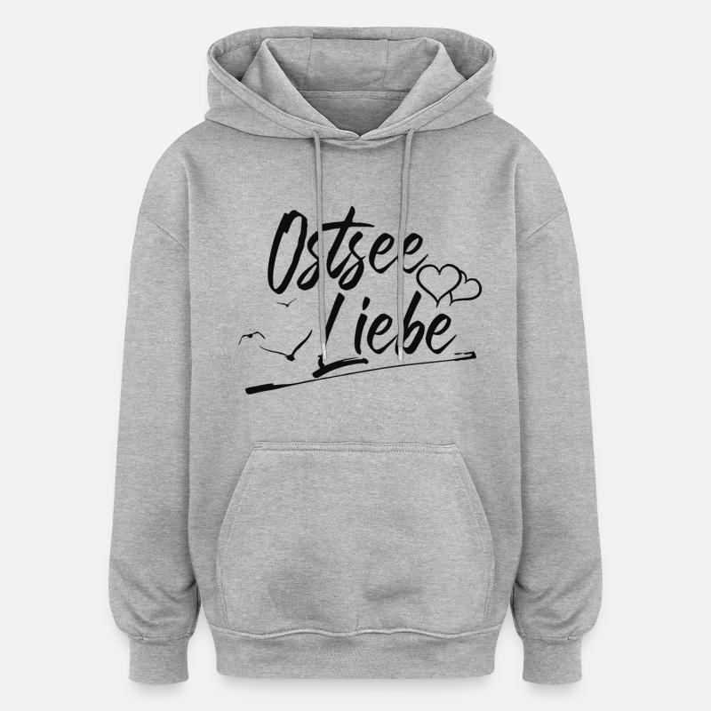 Ostsee Liebe - Oversized Unisex Hoodie - Grau meliert