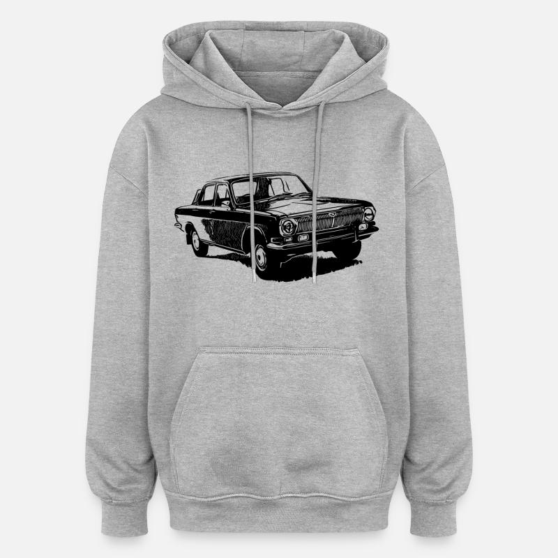 Volga GAZ 24 - Sweat à capuche oversize unisexe - gris chiné