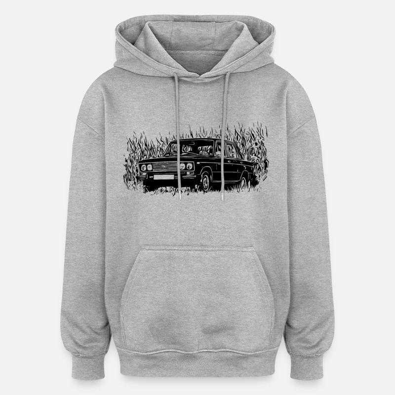 WAS 2106 Lada 1600 - Sweat à capuche oversize unisexe - gris chiné