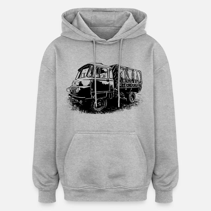 Robur LO 2002 A - Sweat à capuche oversize unisexe - gris chiné