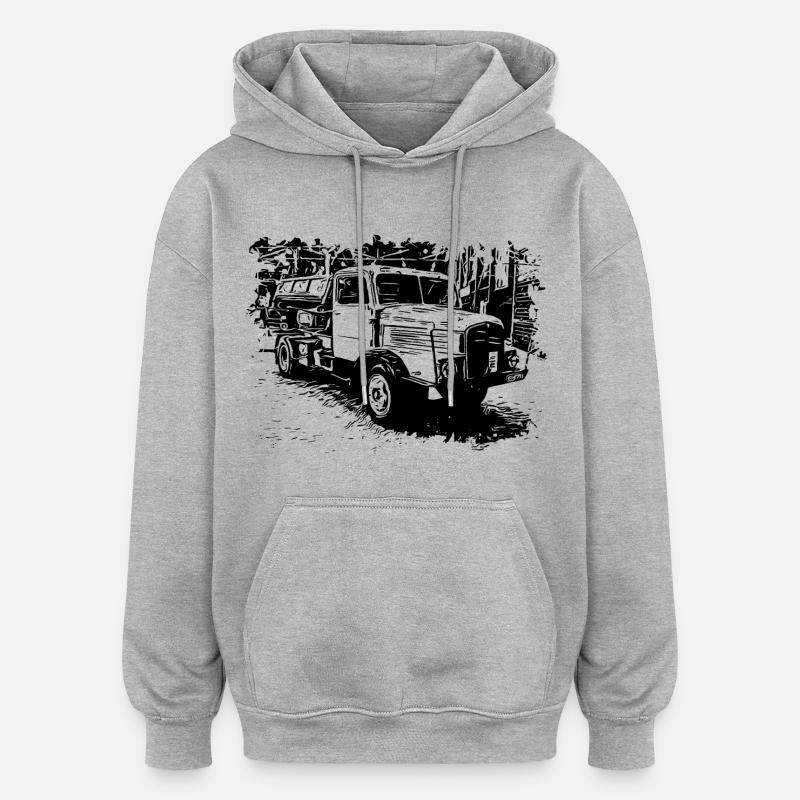 IFA Horch LKW Kipper - Oversized Unisex Hoodie - Grau meliert