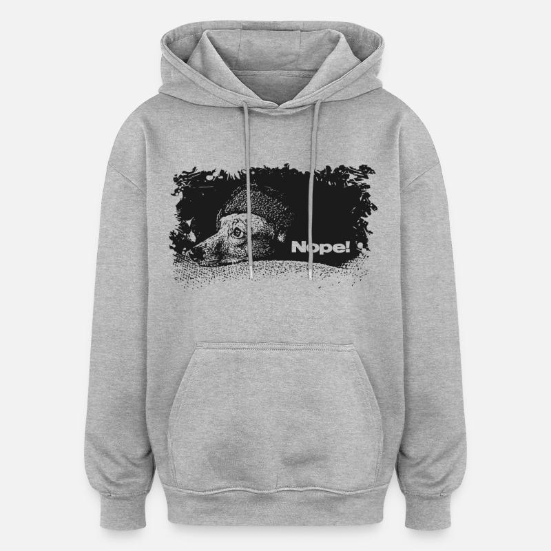 Nope - Heute nicht - Oversized Unisex Hoodie - Grau meliert