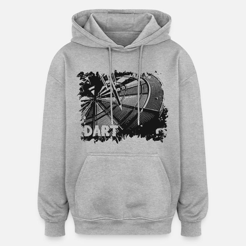 Dartscheibe - Dart - Dartpfeile - Oversized Unisex Hoodie - Grau meliert