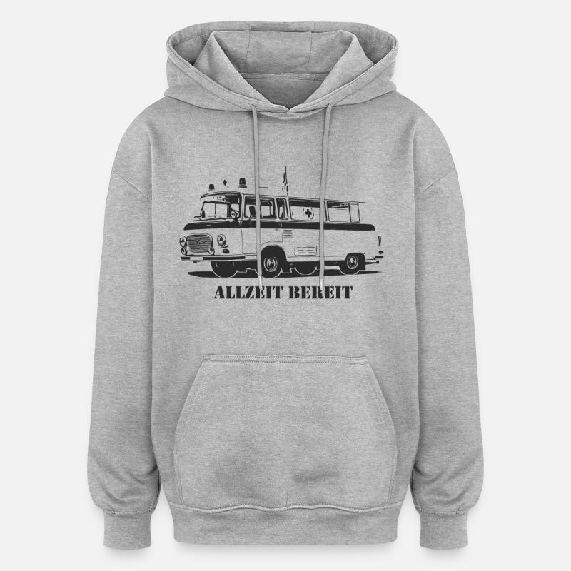 Barkas - B1000 - Krankenwagen - Oversized Unisex Hoodie - Grau meliert