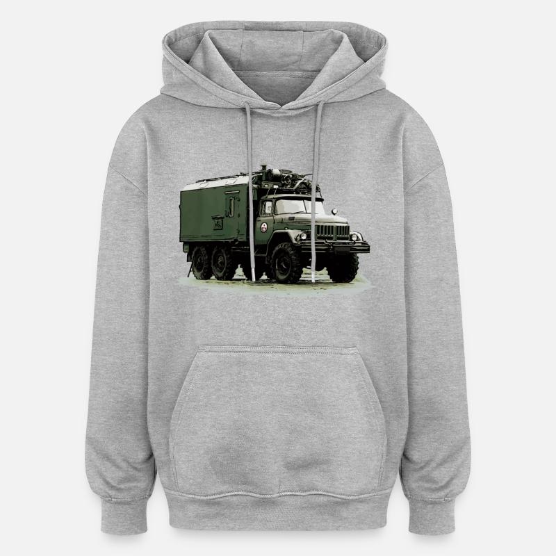 ZIL 131 KO - Sweat à capuche oversize unisexe - gris chiné