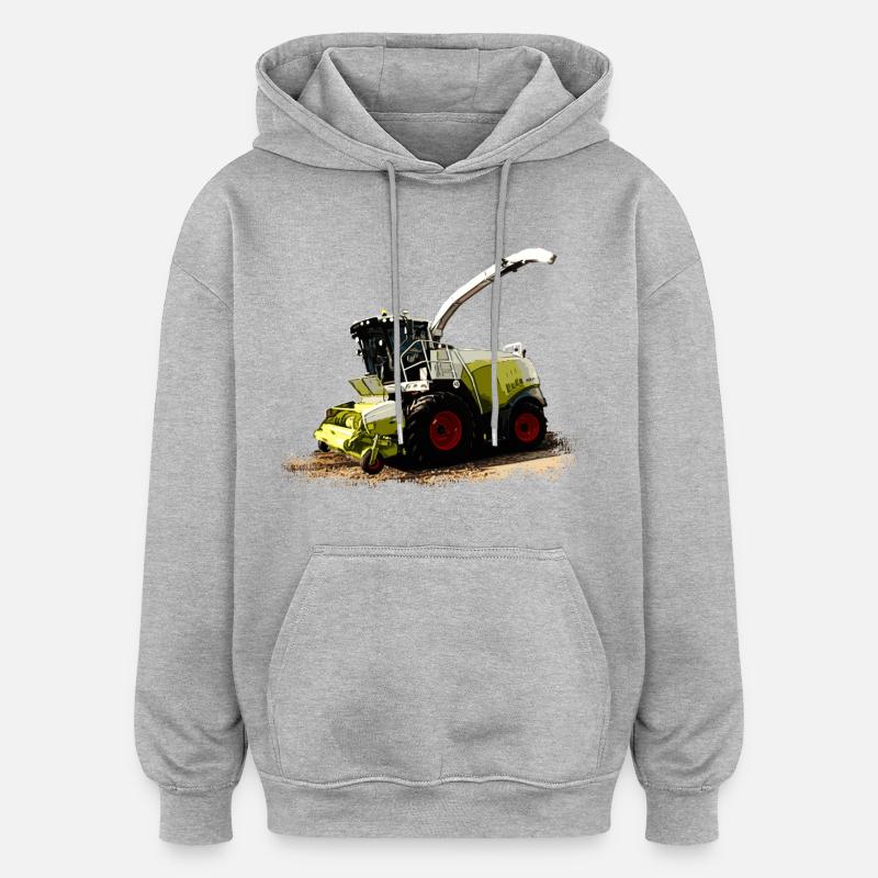 Claas Jaguar 930 Mähdrescher - Oversized Unisex Hoodie - Grau meliert