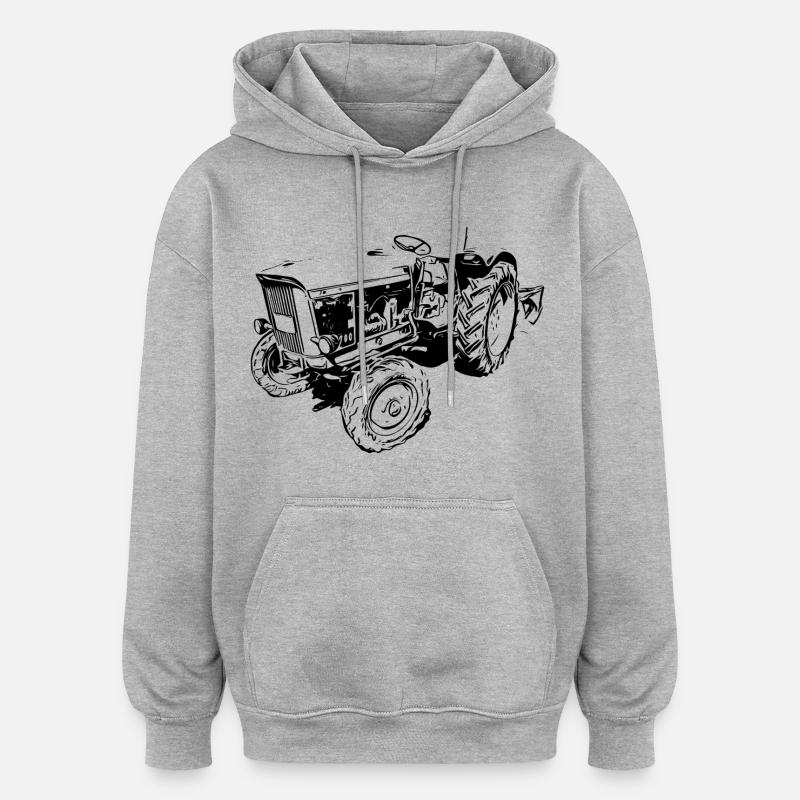 JD LANZ 700 - Sweat à capuche oversize unisexe - gris chiné