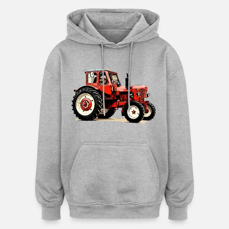 Biélorussie mts 50 - Sweat à capuche oversize unisexe - gris chiné