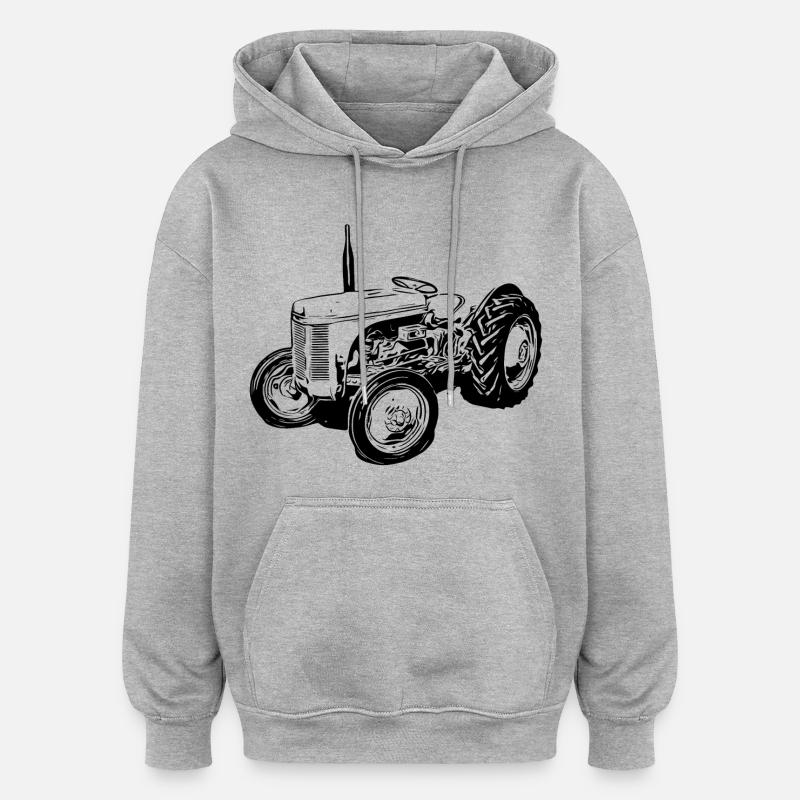 Stéphanie - Sweat à capuche oversize unisexe - gris chiné